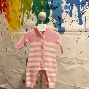 Pink and White sweater onesie
